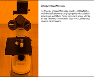 Image of binocular microscope in the IMS Cleanroom